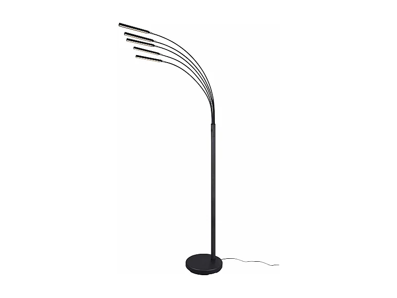 Piantana LED ad arco 5 diffusori, metallo, antracite, H 195 cm, Reed