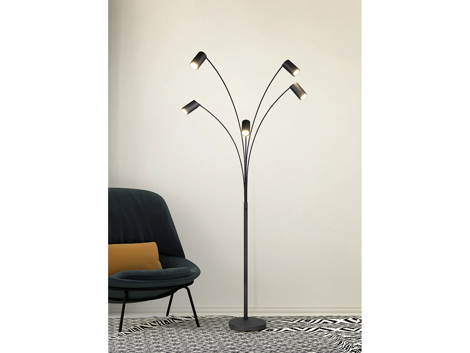 Vloerlamp MARLEY - 28x28x200 cm - Zwart