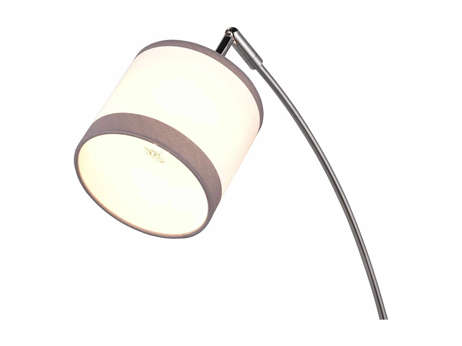 Piantana 3 paralumi, metallo, cromato e bianco/grigio, H 185 cm, Davos