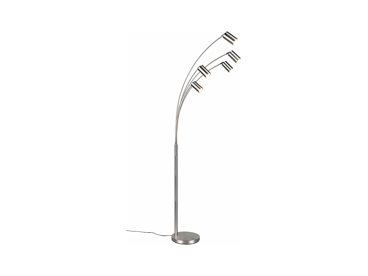 Piantana 5 spots orientabili, metallo, acciaio, H 200 cm, Marley