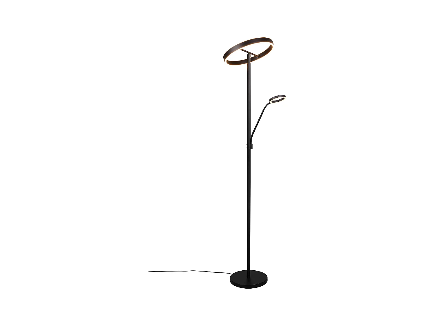Piantana LED con lampada lettura, metallo, nero, H 180 cm, Willis