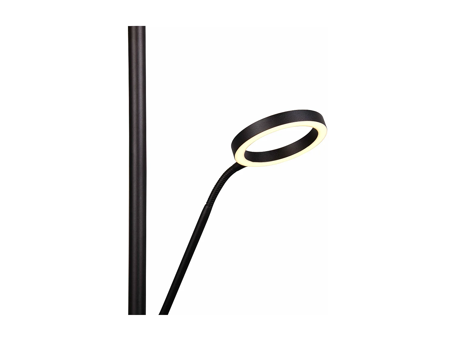 Piantana LED con lampada lettura, metallo, nero, H 180 cm, Willis