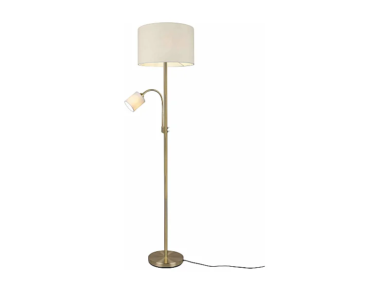 Piantana con lampada da lettura, metallo, ottone satinato, H 170 cm, Hotel