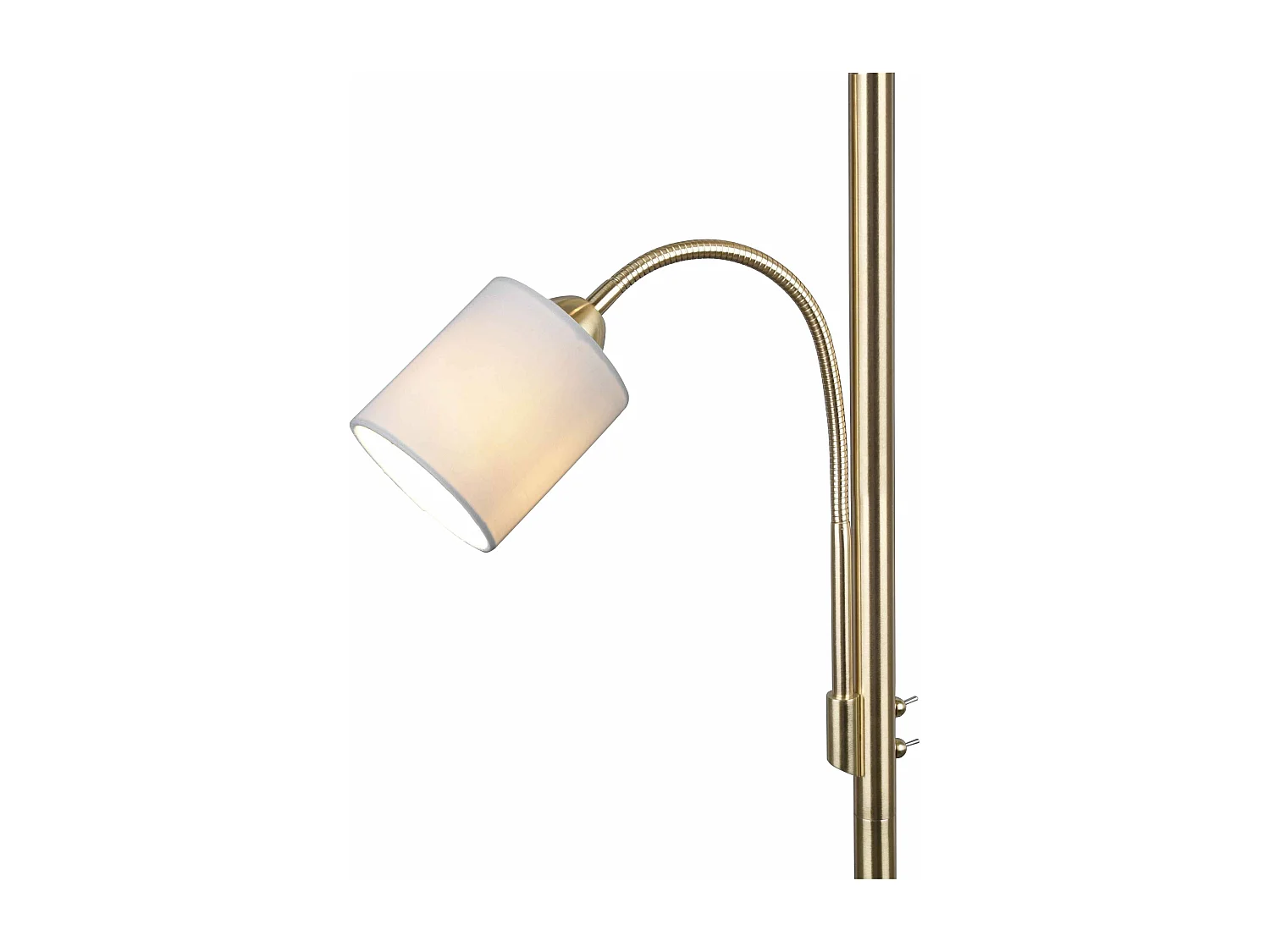 Piantana con lampada da lettura, metallo, ottone satinato, H 170 cm, Hotel