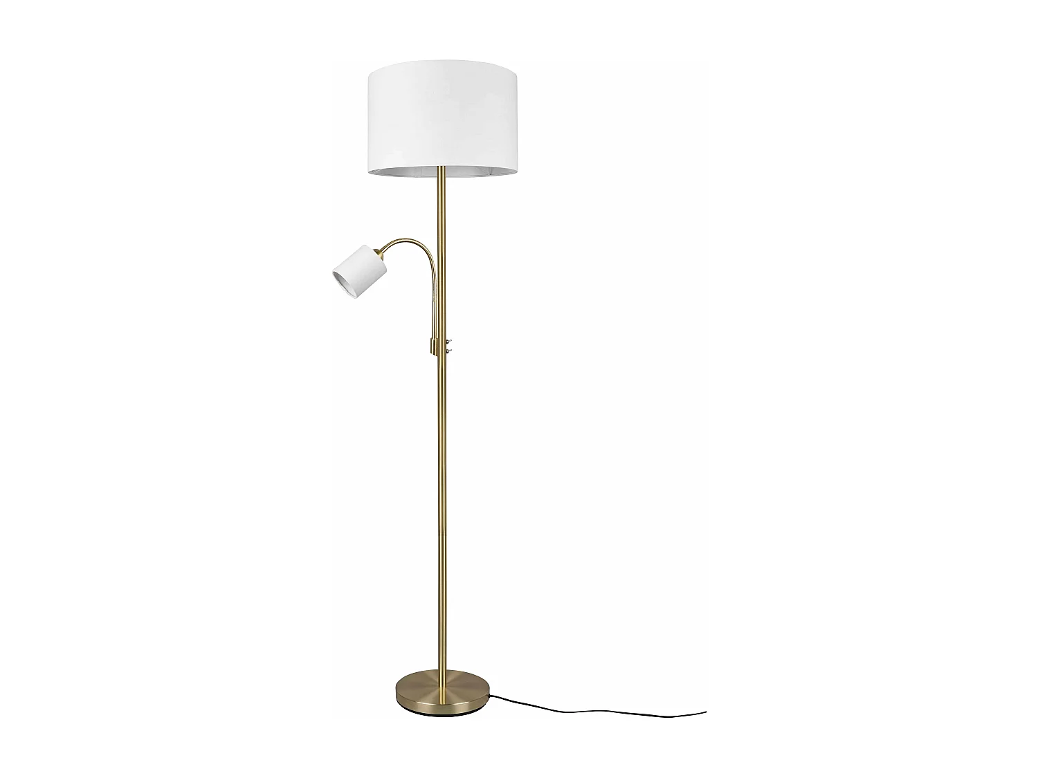 Piantana con lampada da lettura, metallo, ottone satinato, H 170 cm, Hotel