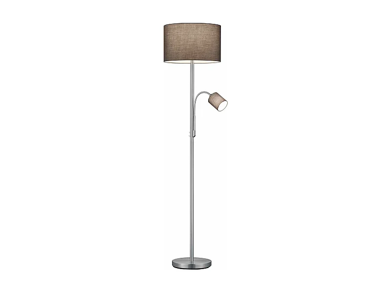 Piantana con lampada da lettura, metallo, grigio e bianco, H 170 cm, Hotel