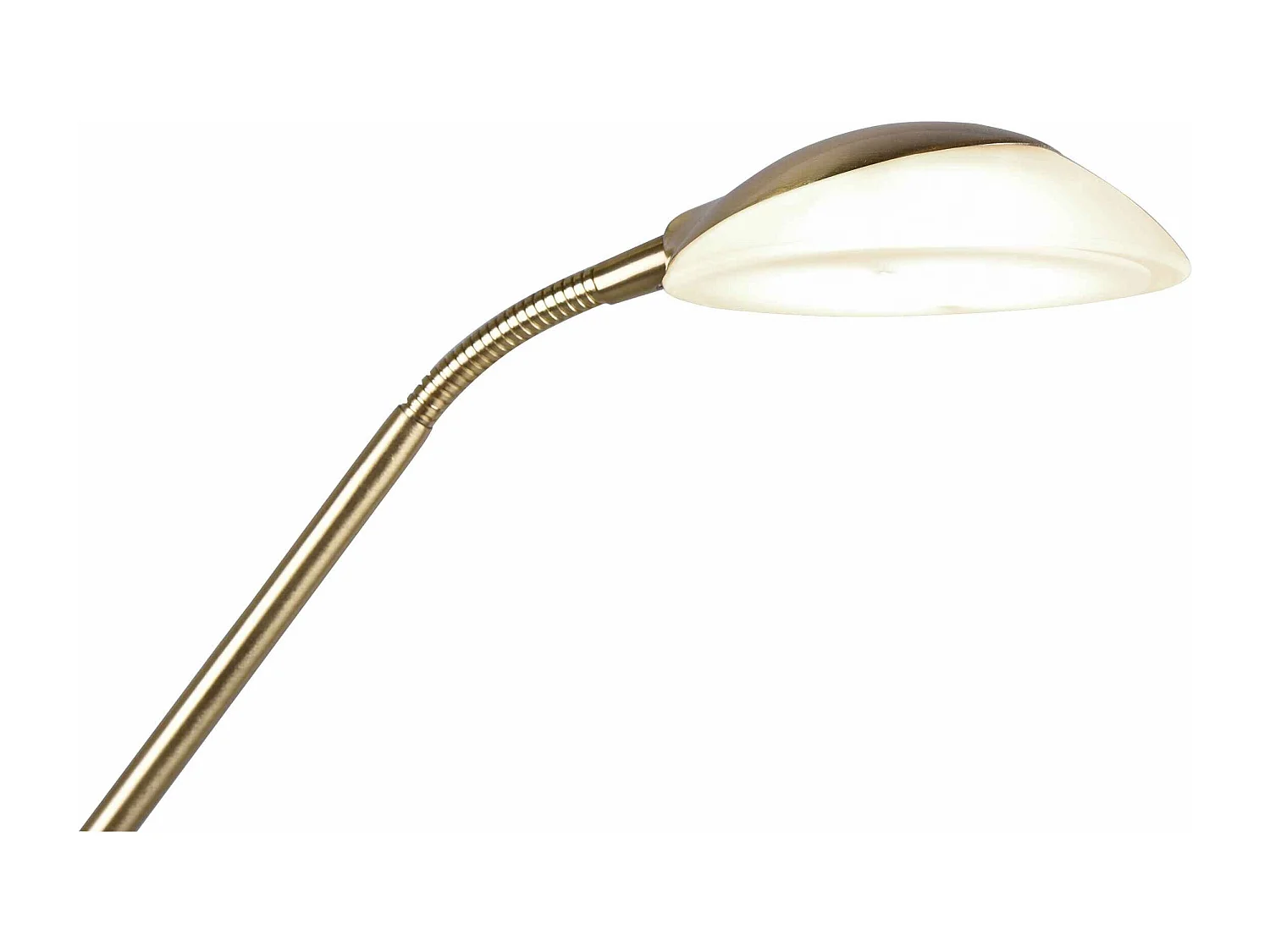 Piantana LED con lampada da lettura, ottone satinato, H 180 cm, Orson