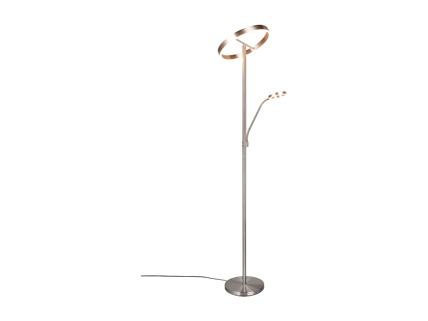 Piantana LED con lampada lettura, metallo, acciaio, H 180 cm, Willis