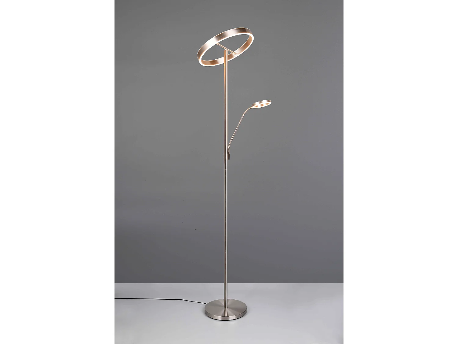 Piantana LED con lampada lettura, metallo, acciaio, H 180 cm, Willis