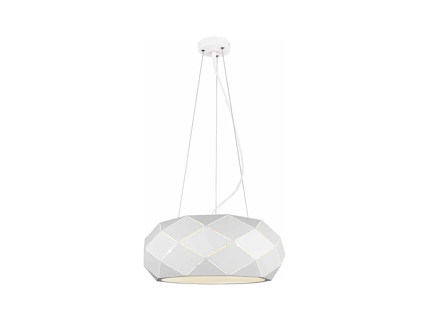 Lampada a sospensione con tagli laser, metallo, bianco, D 50 cm, Zandor