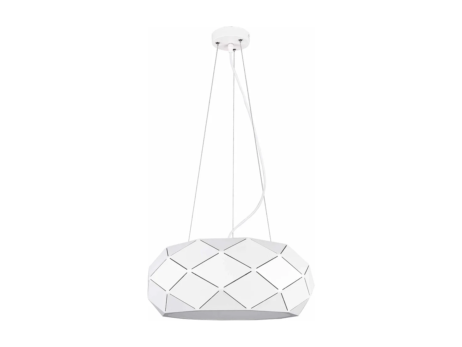 Lampada a sospensione con tagli laser, metallo, bianco, D 50 cm, Zandor