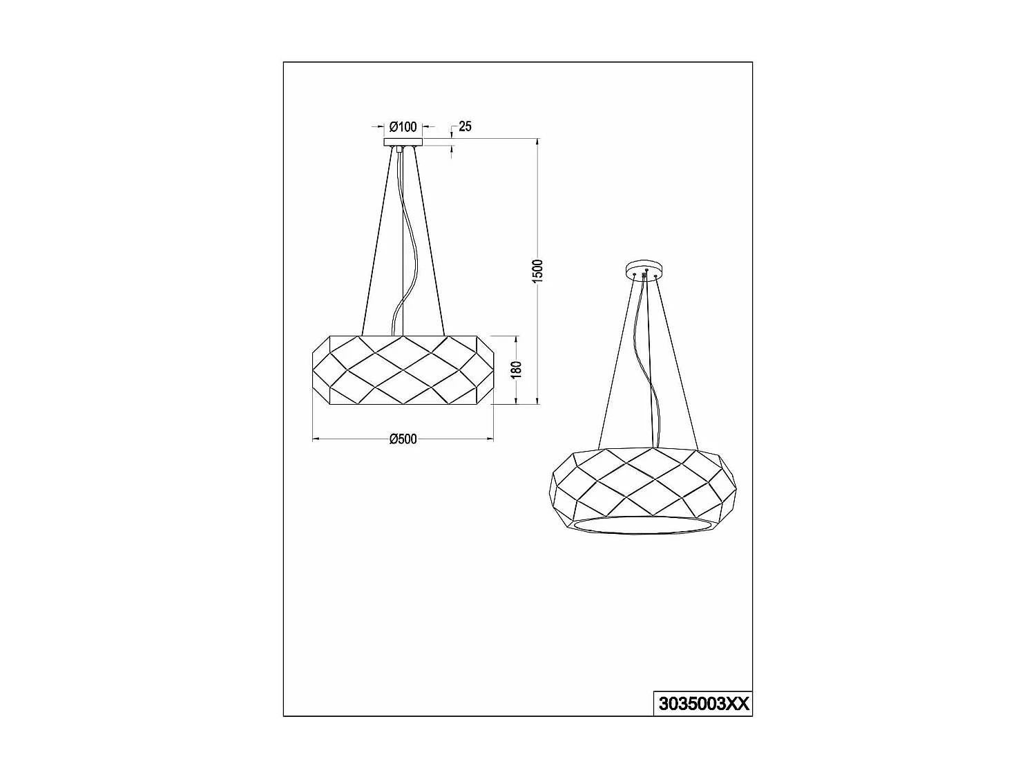 Lampada a sospensione con tagli laser, metallo, bianco, D 50 cm, Zandor