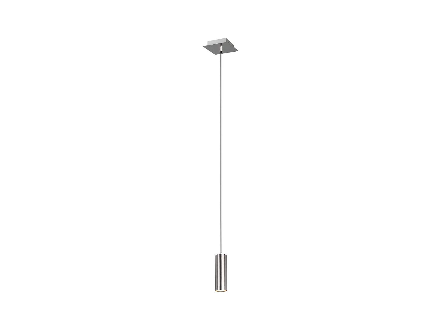 Lampada a sospensione cilindro, metallo, acciaio, D 6 cm, Marley
