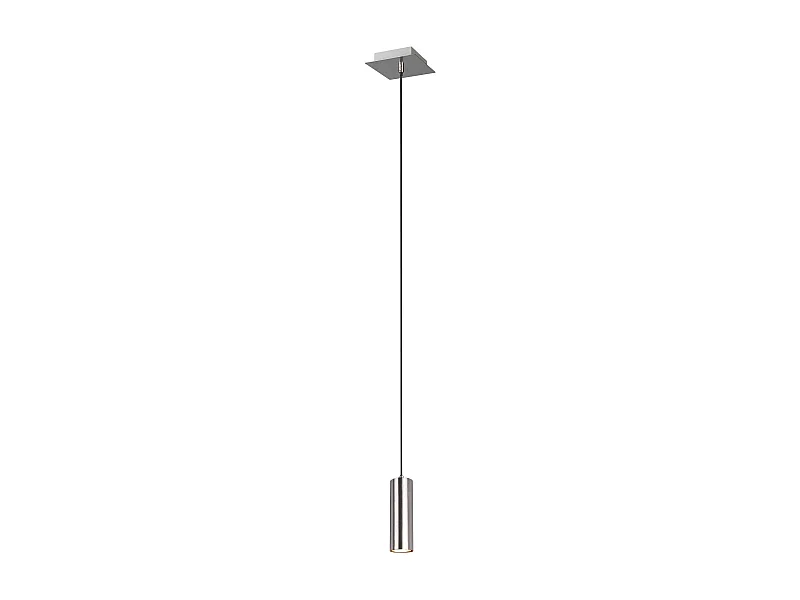 Lampada a sospensione cilindro, metallo, acciaio, D 6 cm, Marley