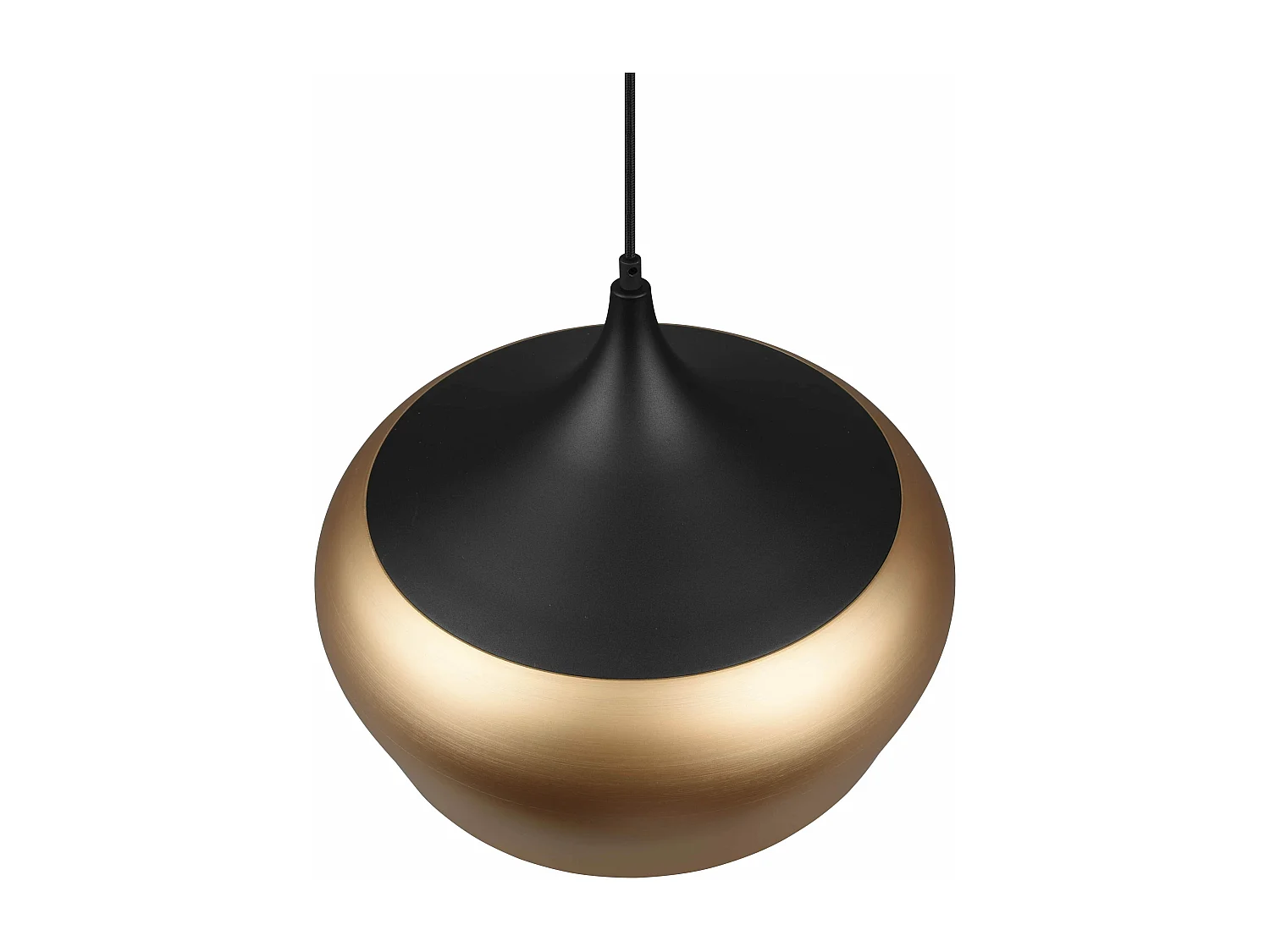 Lampada a sospensione, metallo, nero e ottone satinato,  D 45 cm, Chiron