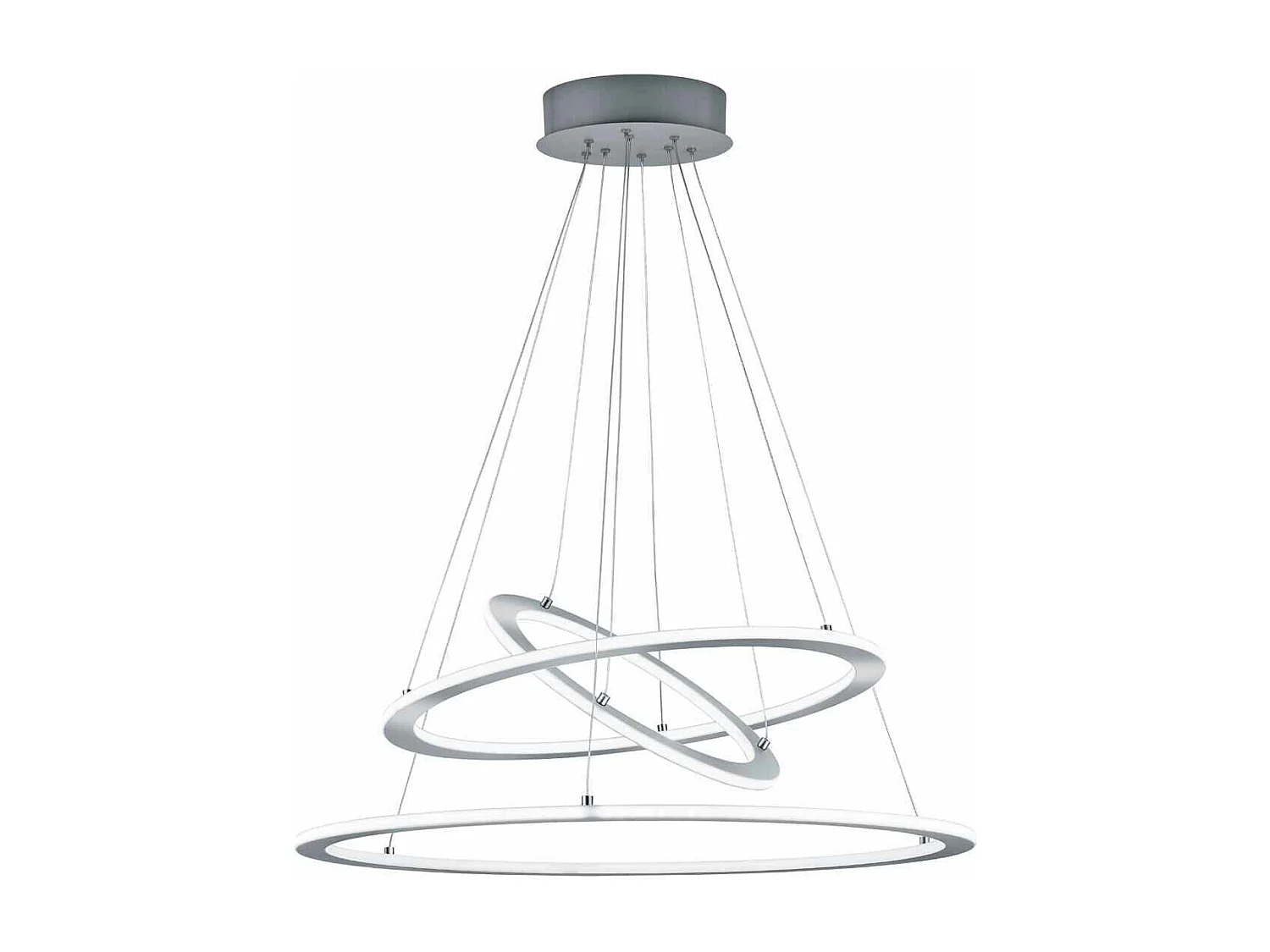 Lampada a sospensione LED, metallo, acciaio satinato, D 80 cm, Durban