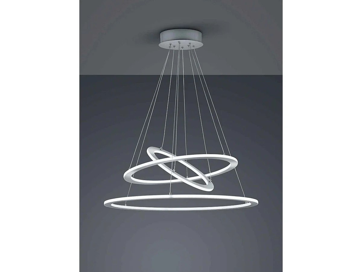 Lampada a sospensione LED, metallo, acciaio satinato, D 80 cm, Durban