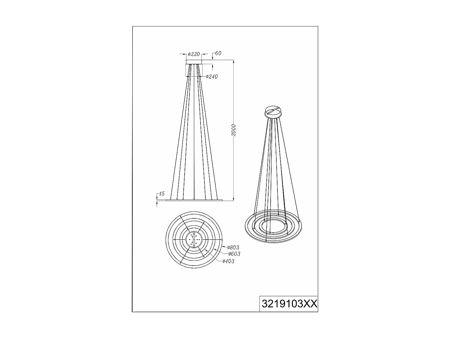 Lampada a sospensione LED, metallo, acciaio satinato, D 80 cm, Durban