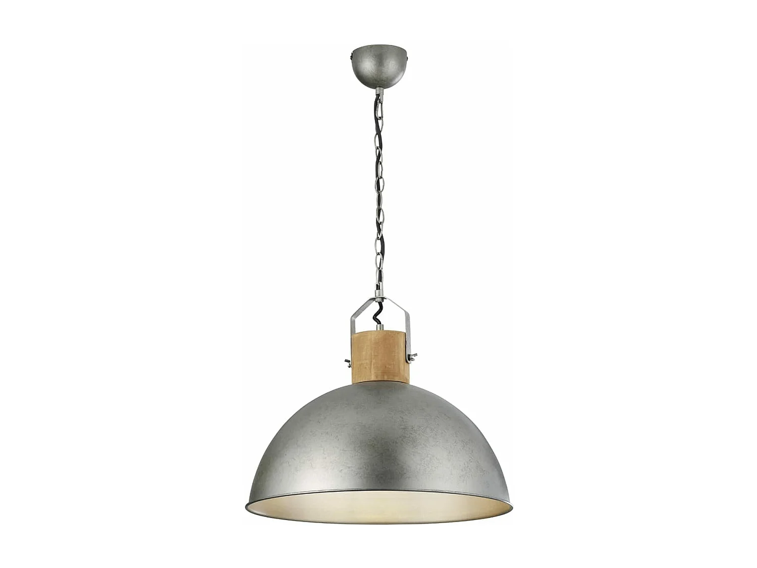 Lampada a sospensione cupola, metallo, acciaio anticato, D 45 cm, Delhi