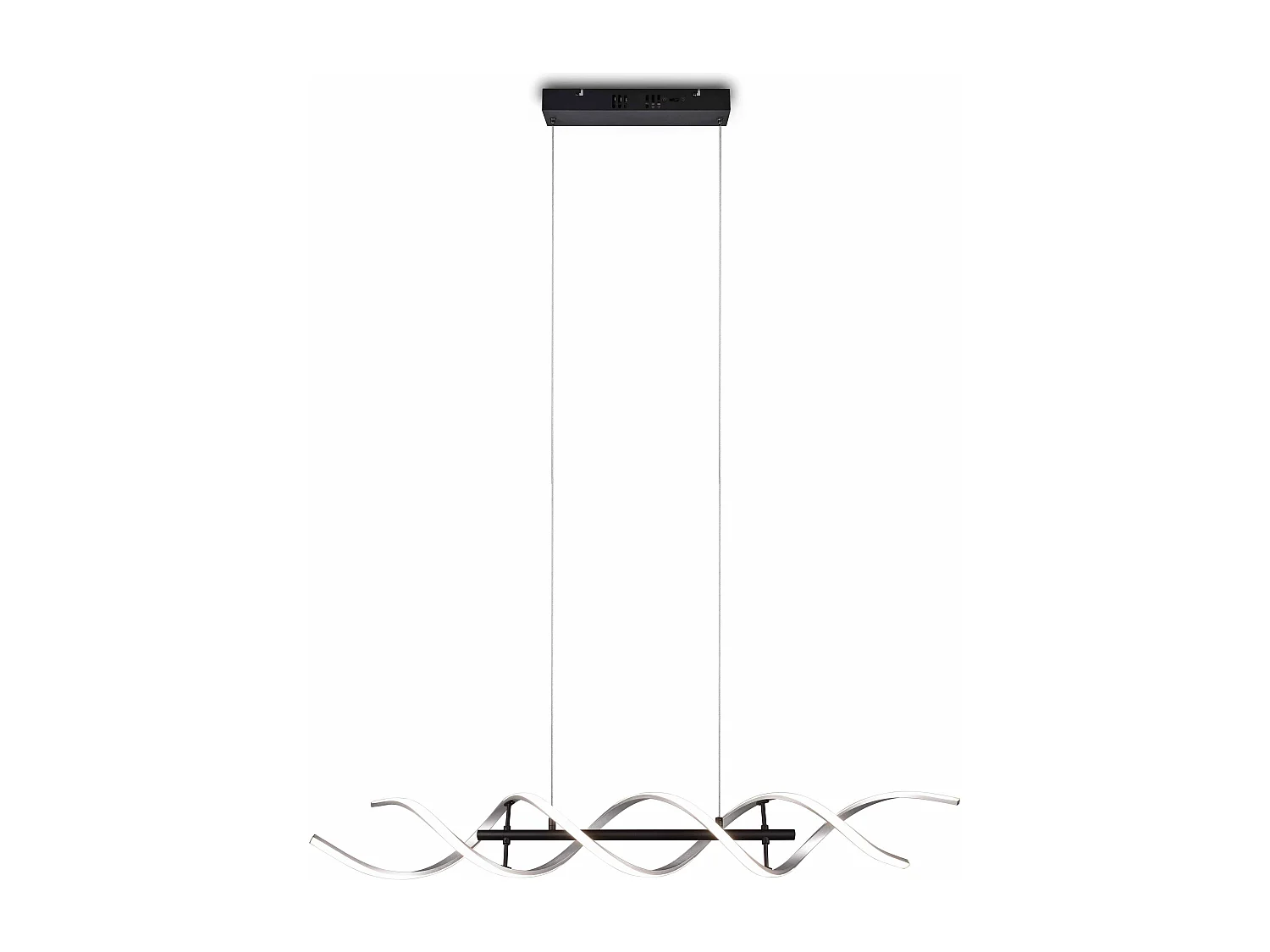 Lampada a sospensione LED spirale, metallo, alluminio e nero, L 104 cm, Sequence