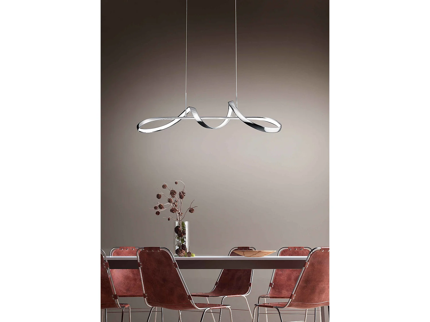 Lampada a sospensione LED, metallo, cromo, L 81 cm, Perugia