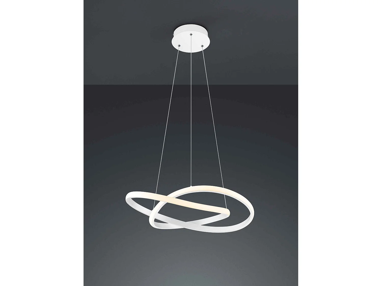 Lampada a sospensione LED cerchio, metallo, bianco, D 60 cm, Course