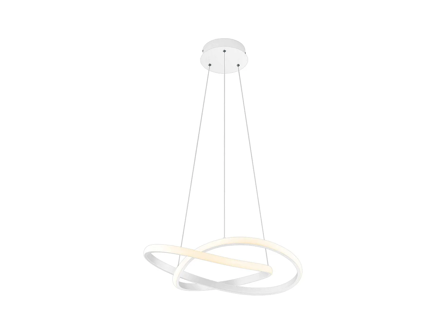 Lampada a sospensione LED cerchio, metallo, bianco, D 60 cm, Course