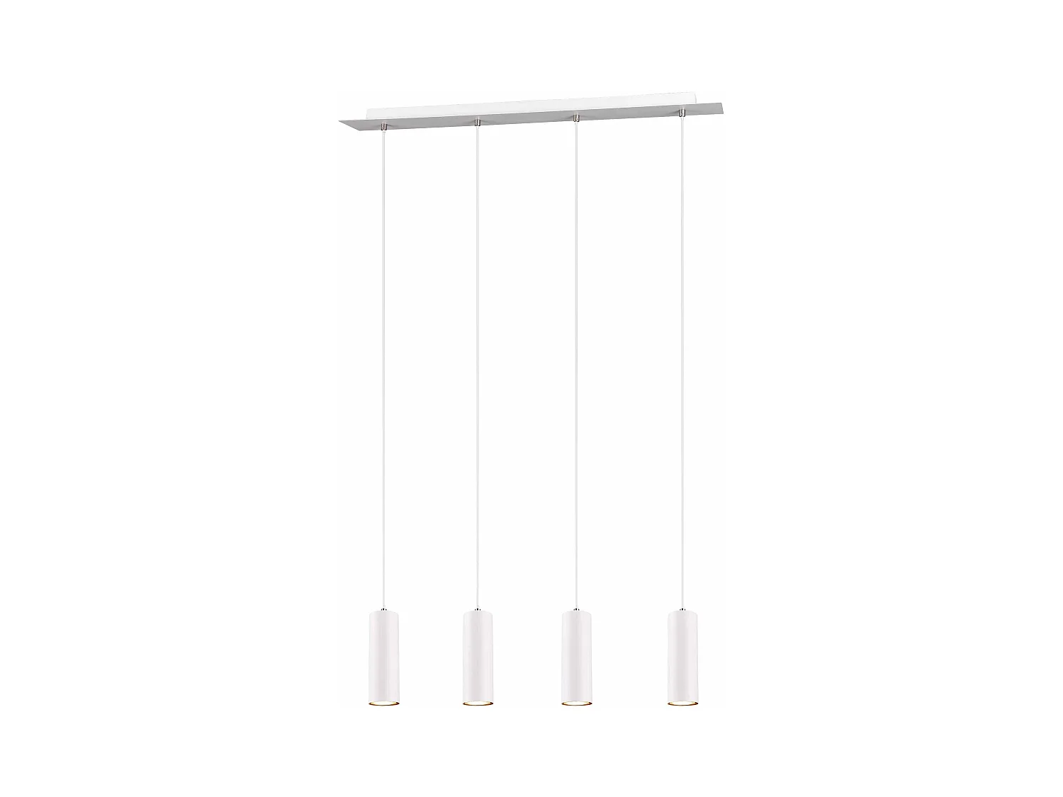 Lampada a sospensione 4 cilindri, metallo, bianco, L 75 cm, Marley
