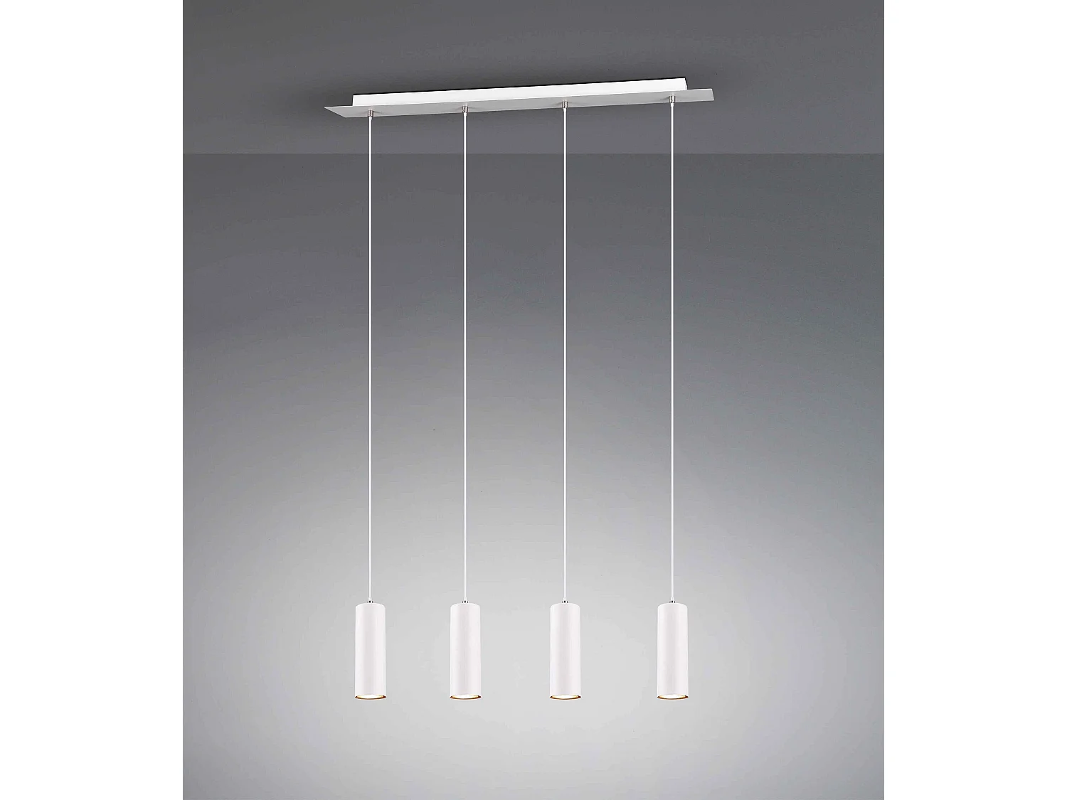 Lampada a sospensione 4 cilindri, metallo, bianco, L 75 cm, Marley