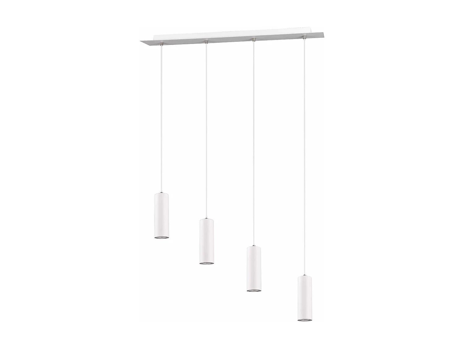 Lampada a sospensione 4 cilindri, metallo, bianco, L 75 cm, Marley