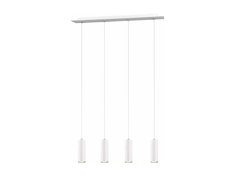 Lampada a sospensione 4 cilindri, metallo, bianco, L 75 cm, Marley