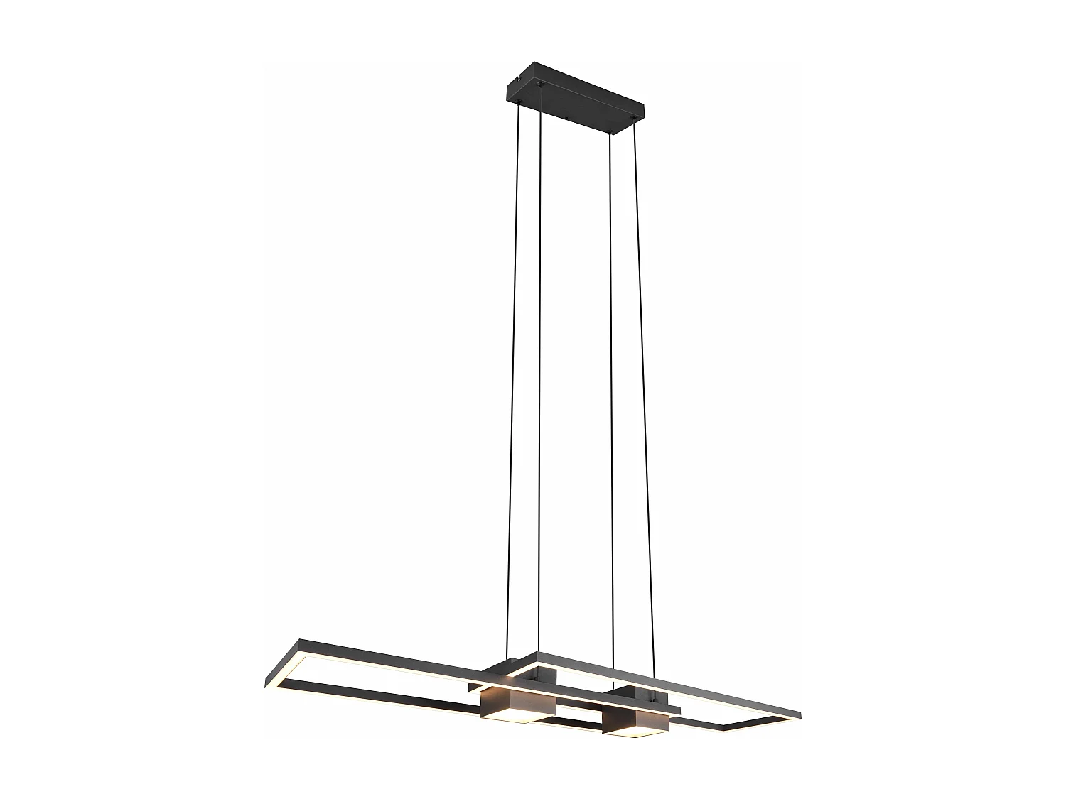 Lampada a sospensione bi-emissione, metallo, nero, L 100 cm, Albany