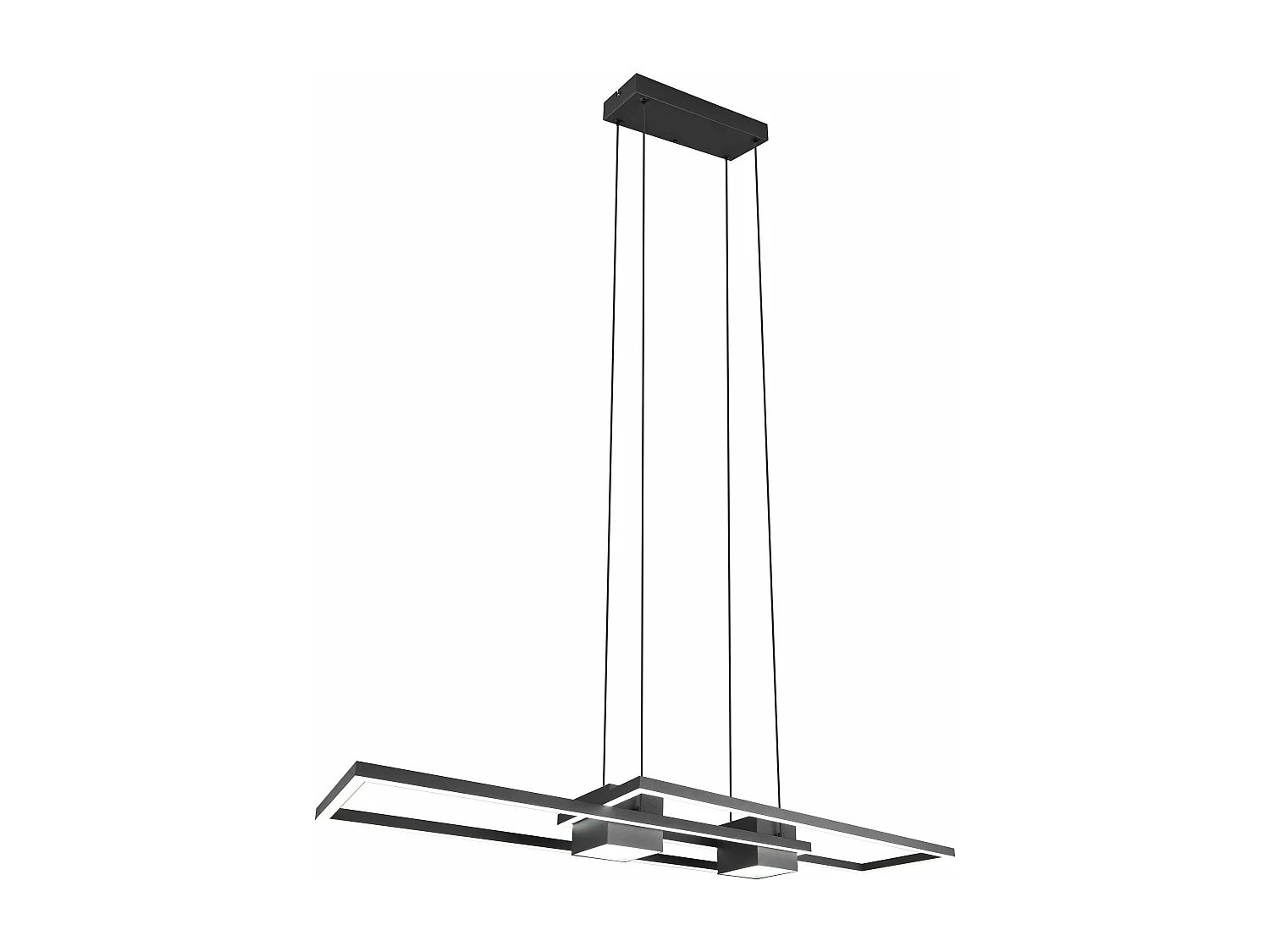 Lampada a sospensione bi-emissione, metallo, nero, L 100 cm, Albany