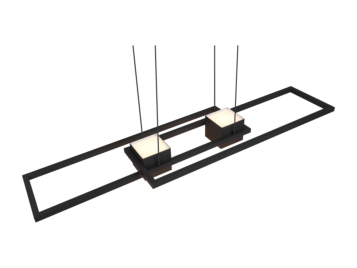 Lampada a sospensione bi-emissione, metallo, nero, L 100 cm, Albany