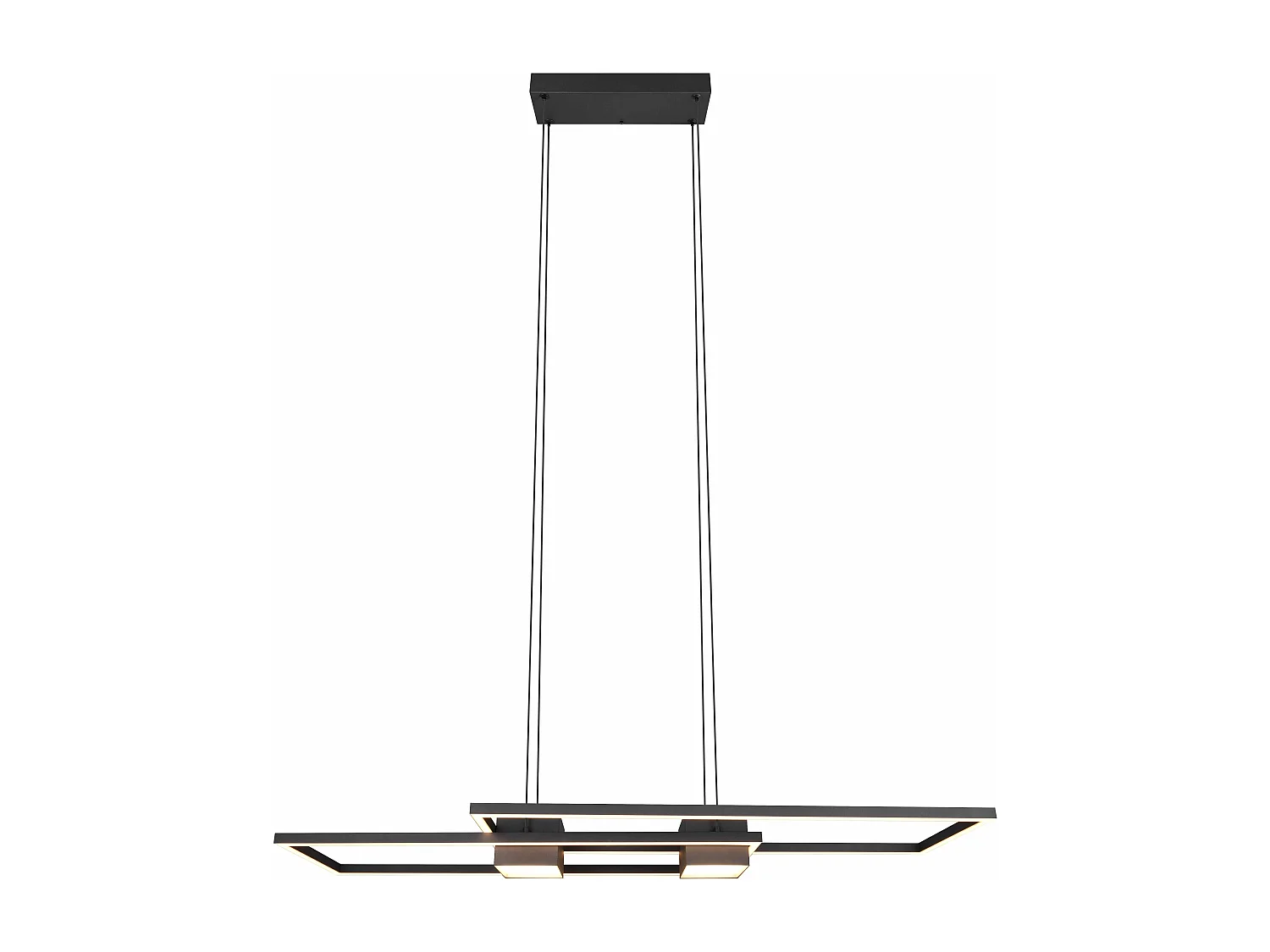 Lampada a sospensione bi-emissione, metallo, nero, L 100 cm, Albany