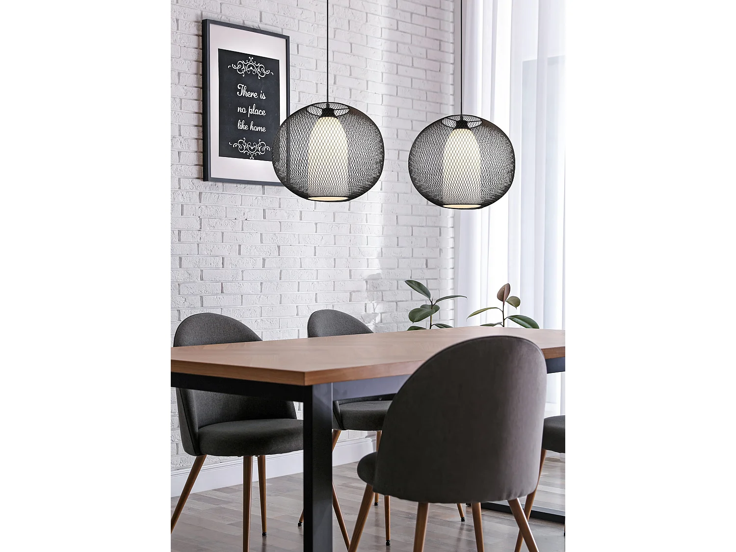 Lampada a sospensione filo metallo, vetro bianco, D 40 cm, Filo