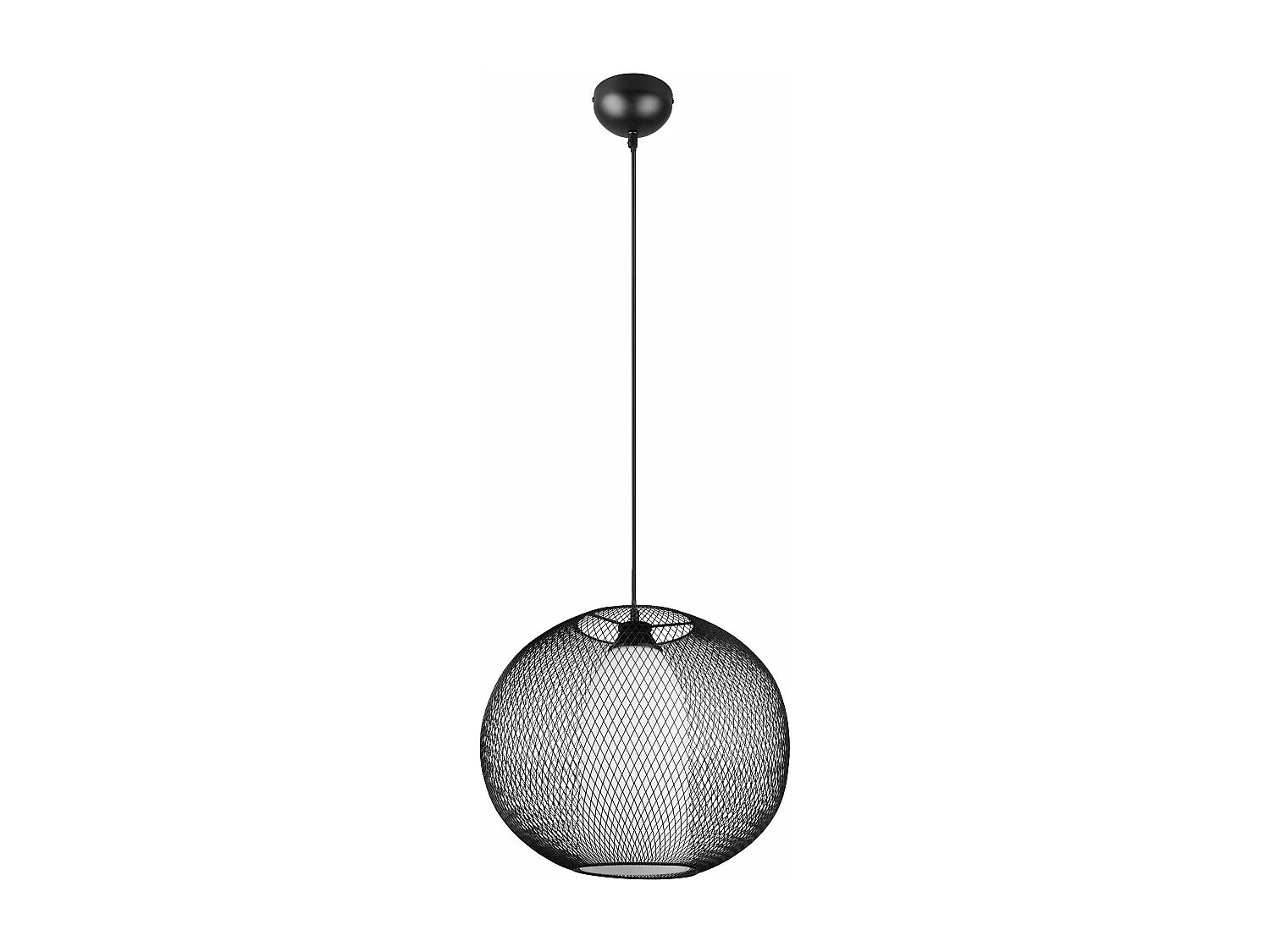 Lampada a sospensione filo metallo, vetro bianco, D 40 cm, Filo