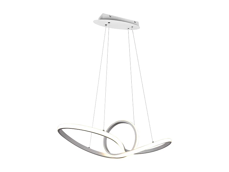 Lampada a sospensione LED, metallo, bianco, L 80 cm, Sansa