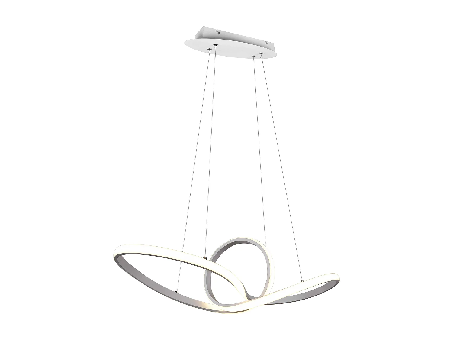 Lampada a sospensione LED, metallo, bianco, L 80 cm, Sansa