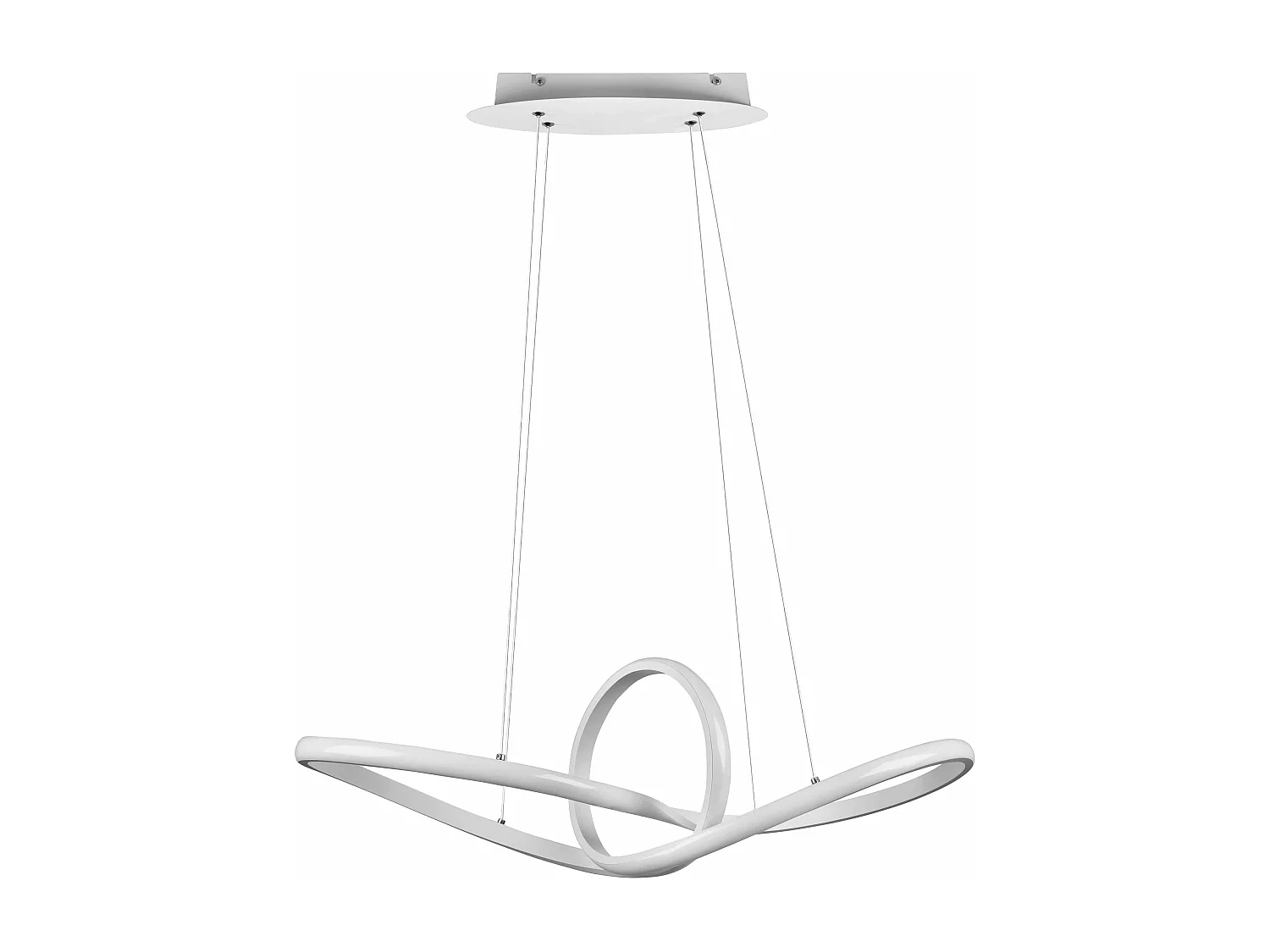 Lampada a sospensione LED, metallo, bianco, L 80 cm, Sansa