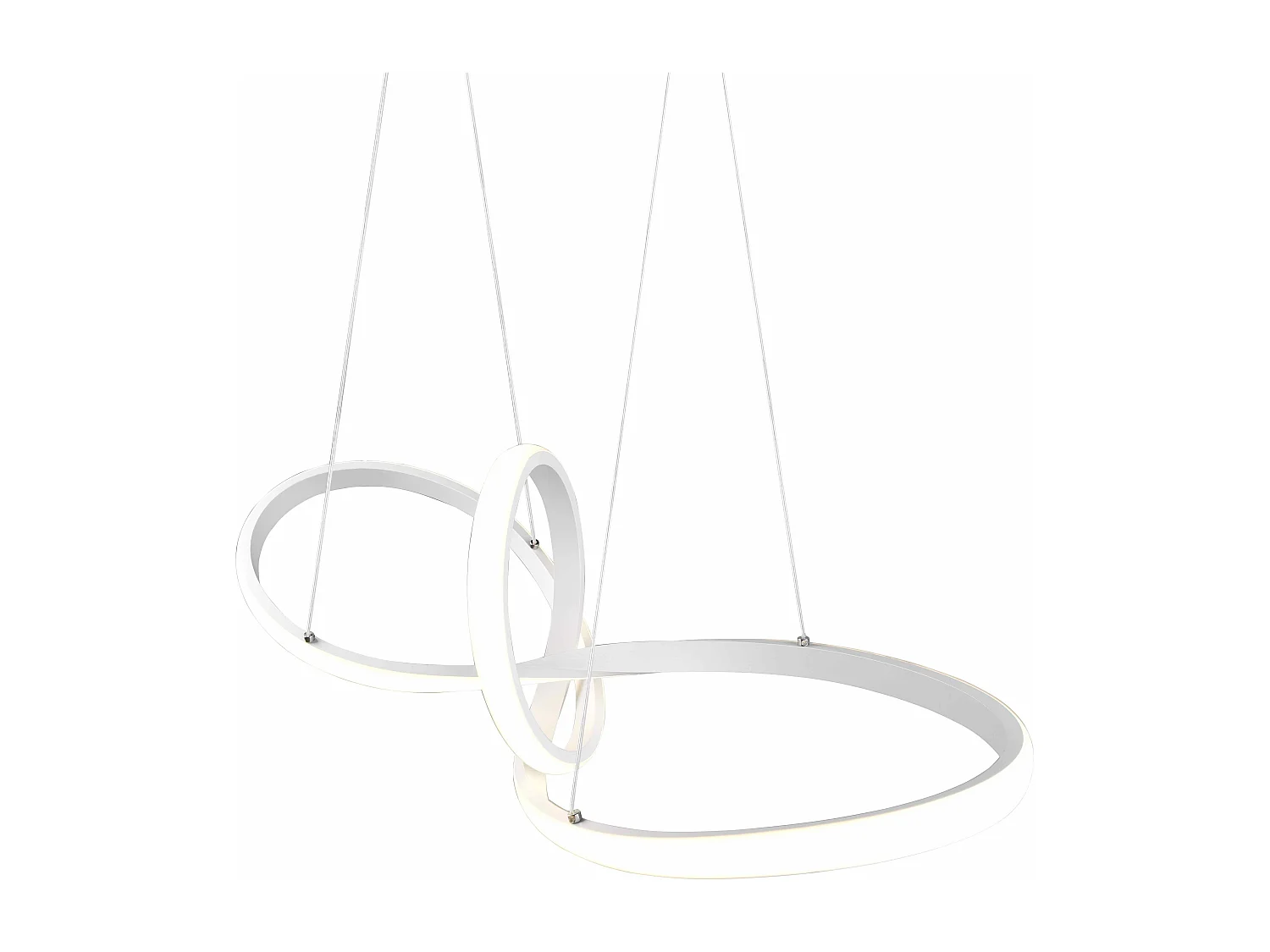 Lampada a sospensione LED, metallo, bianco, L 80 cm, Sansa