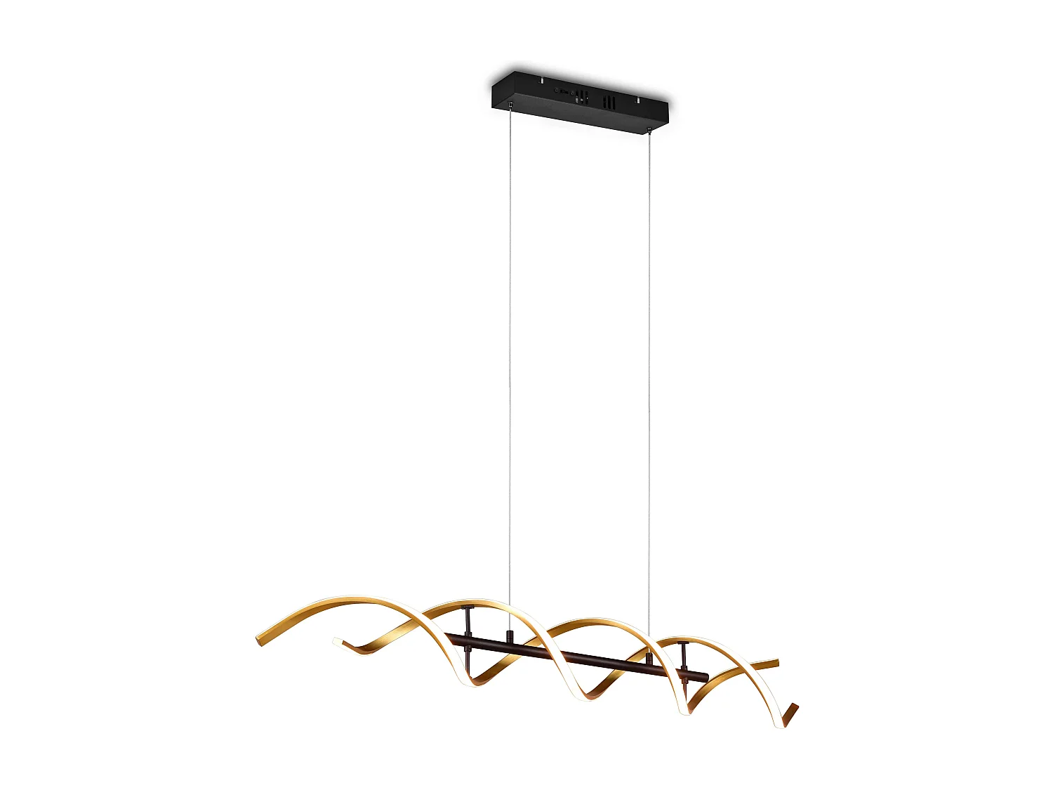 Lampada a sospensione LED spirale, metallo, ottone e nero, L 104 cm, Sequence