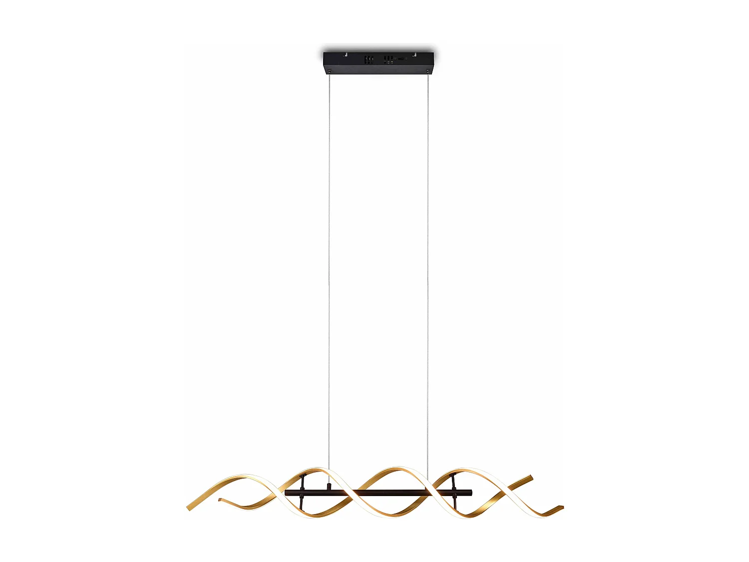 Lampada a sospensione LED spirale, metallo, ottone e nero, L 104 cm, Sequence