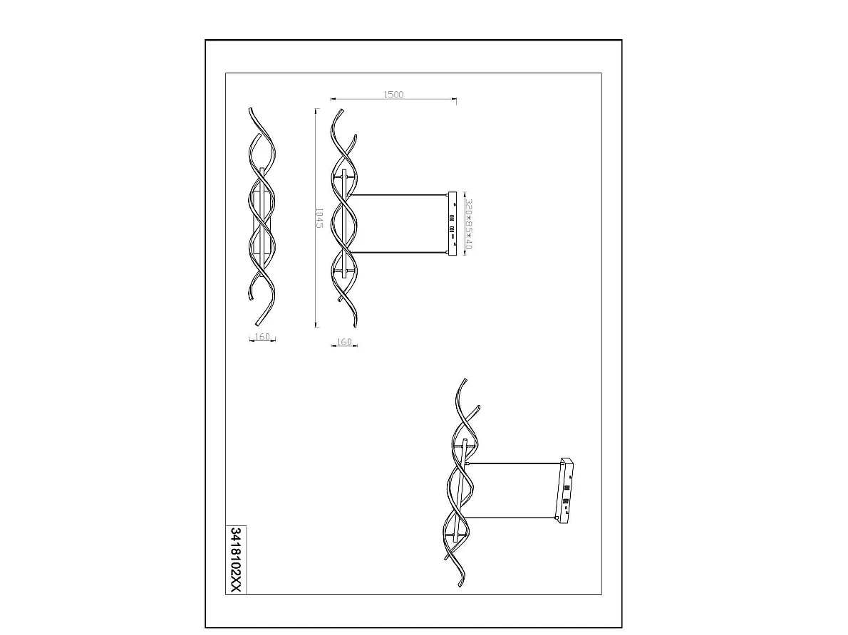 Hanglamp SEQUENCE - 0x0x150 cm - Goud