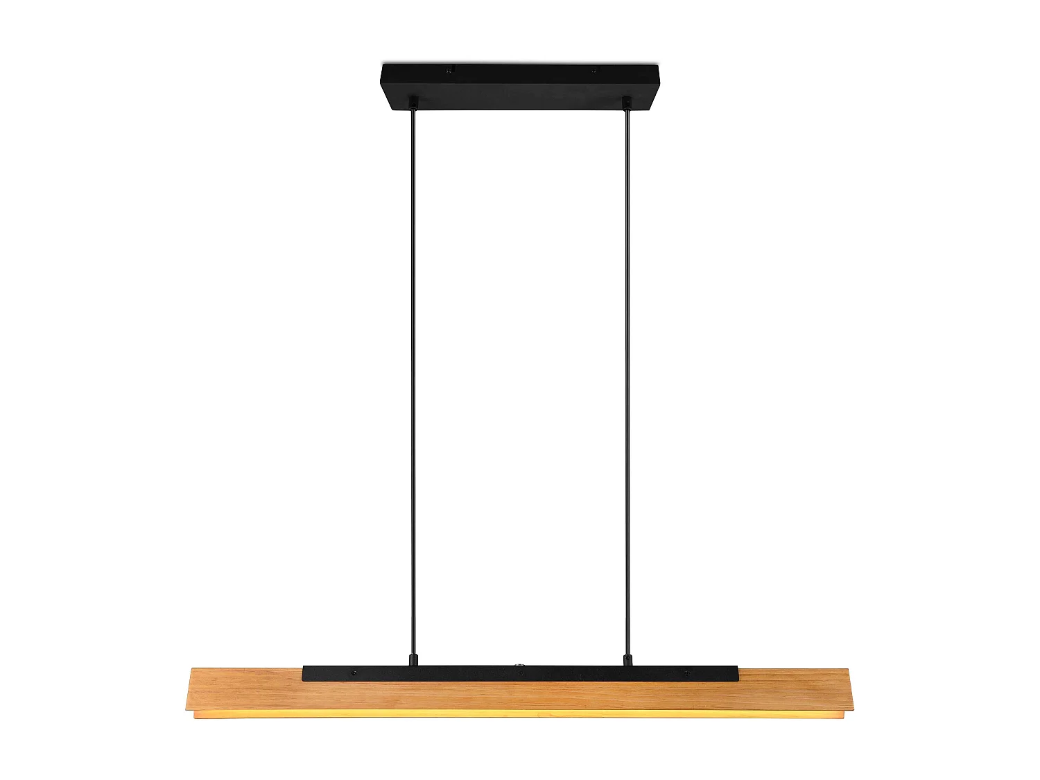 Lampada a sospensione, legno e metallo, nero, L 90 cm, Kerala