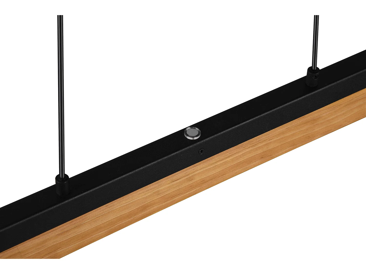 Lampada a sospensione, legno e metallo, nero, L 90 cm, Kerala