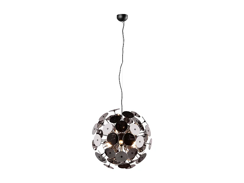 Lampada a sospensione sfera tondi, metallo, nero cromato, D 54 cm, Discalgo