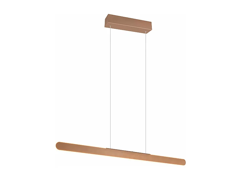 Lampada a sospensione LED a bi-emissione, metallo, caffè, L 100 cm, Helios