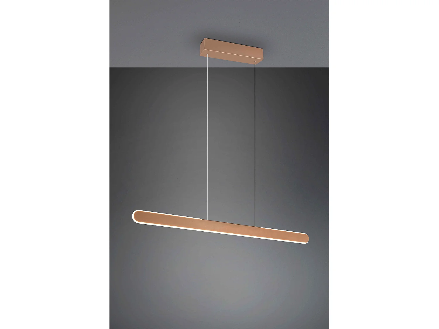 Lampada a sospensione LED a bi-emissione, metallo, caffè, L 100 cm, Helios