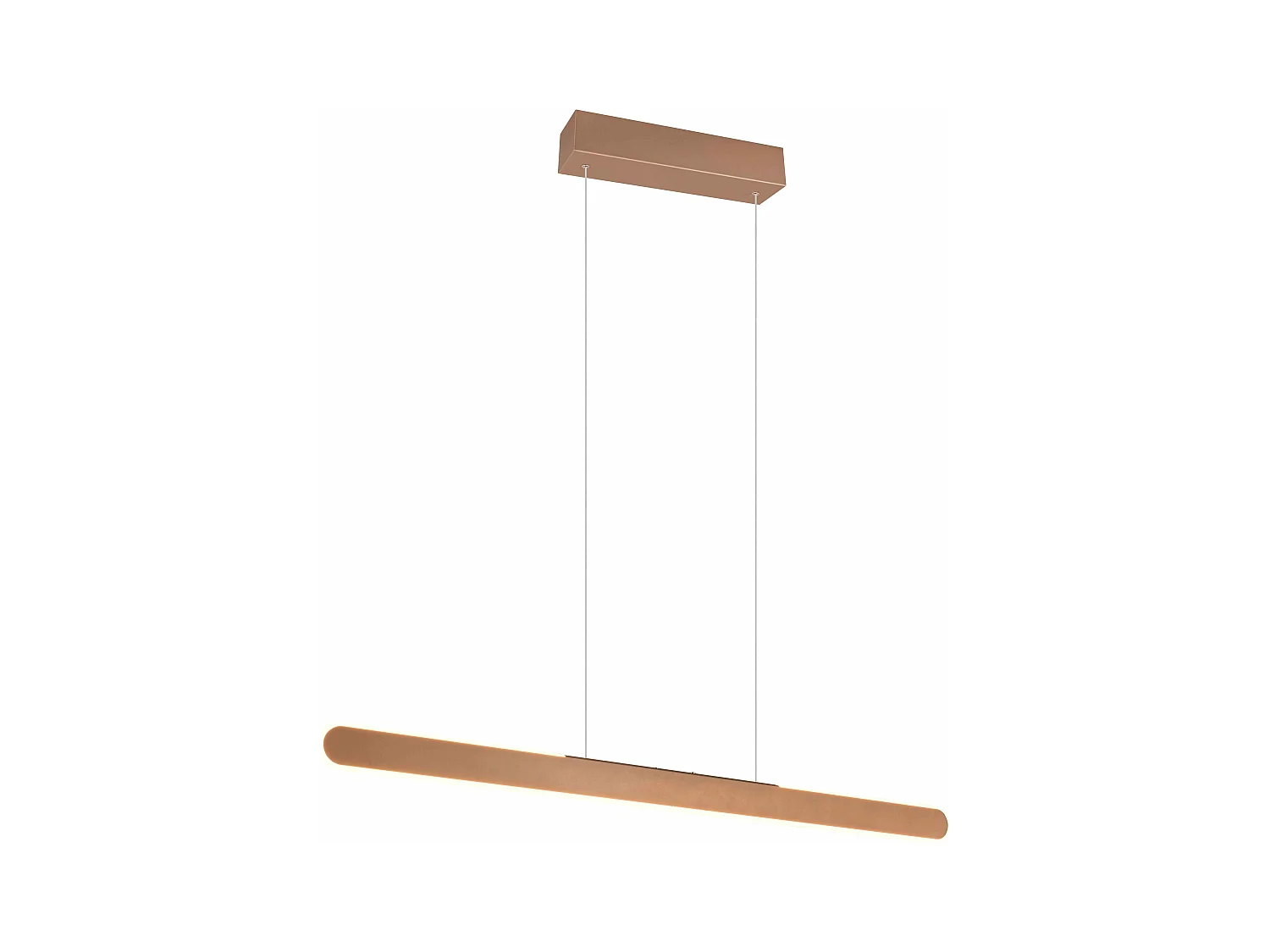 Lampada a sospensione LED a bi-emissione, metallo, caffè, L 100 cm, Helios